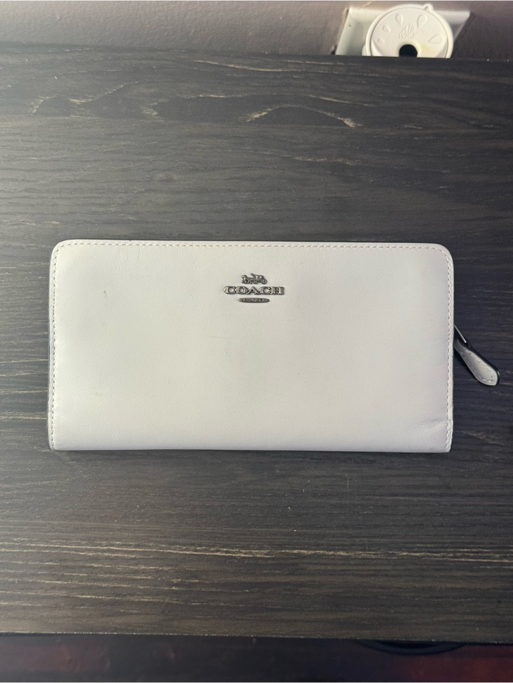 Coach baby blue Leather Zip-Around Wallet